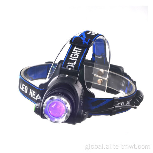 Black Light Headlamp Dual Light Source Headlamp Waterproof 4 Modes Black Light Headlamp High Power Zoom Fishing Head Lamp Supplier